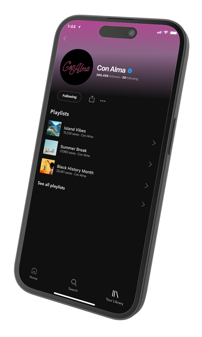 Playlist interface mockup