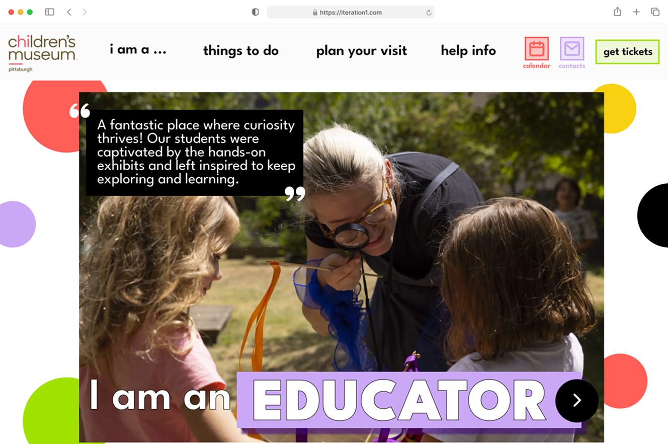 Children Museum Webpage Redesign 1