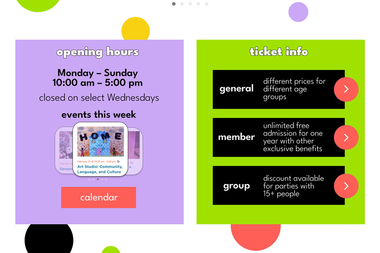 Children Museum Webpage Redesign 2